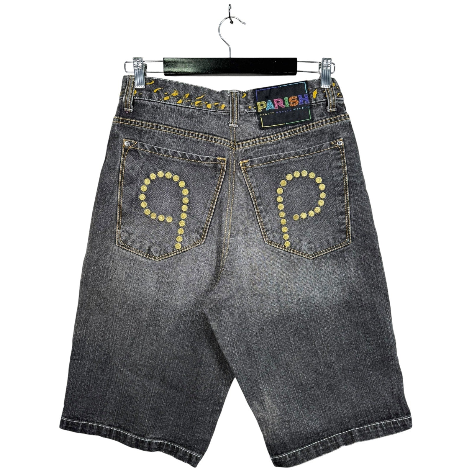 Vintage Parish Embroidered Straight Bermuda Jean Shorts 38