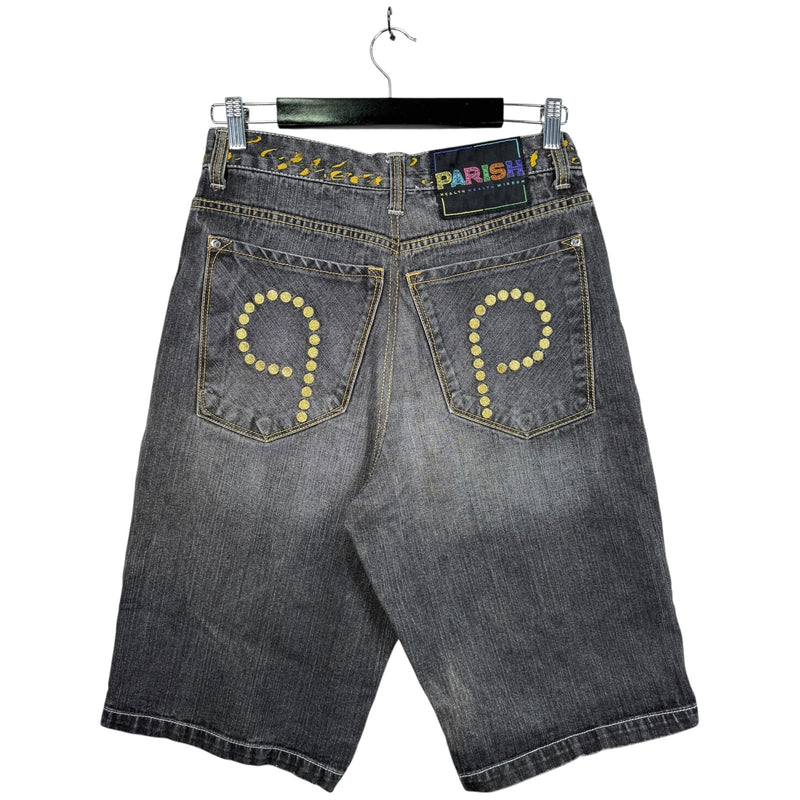 Vintage Parish Embroidered Straight Bermuda Jean Shorts 38