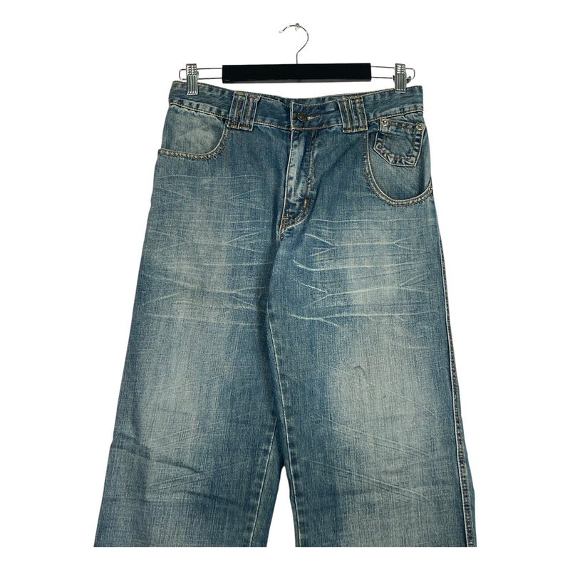 Vintage Oversized Rivets Wide Leg Denim Jeans 30x25