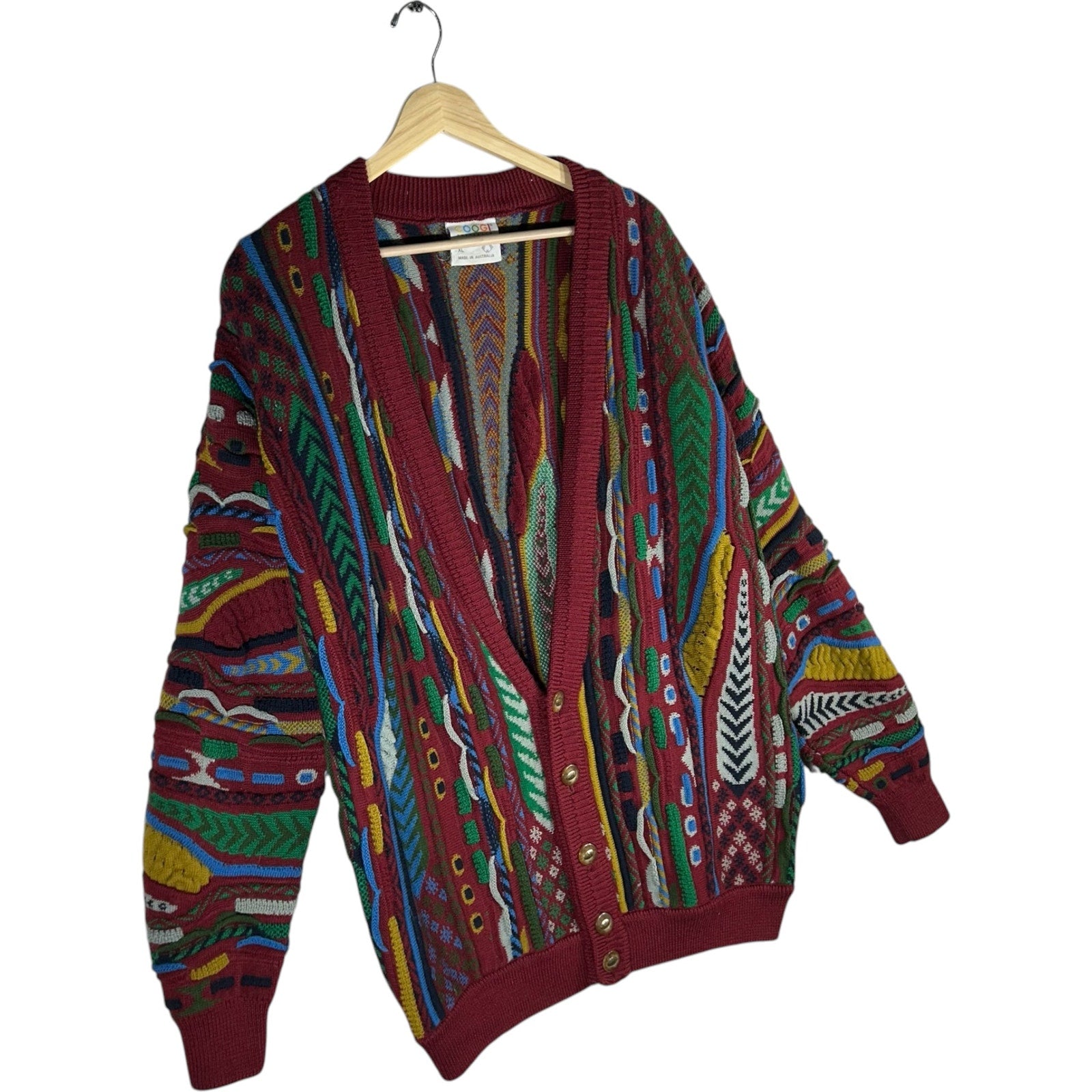 Vintage Coogi 3D Knit Cardigan Sweater