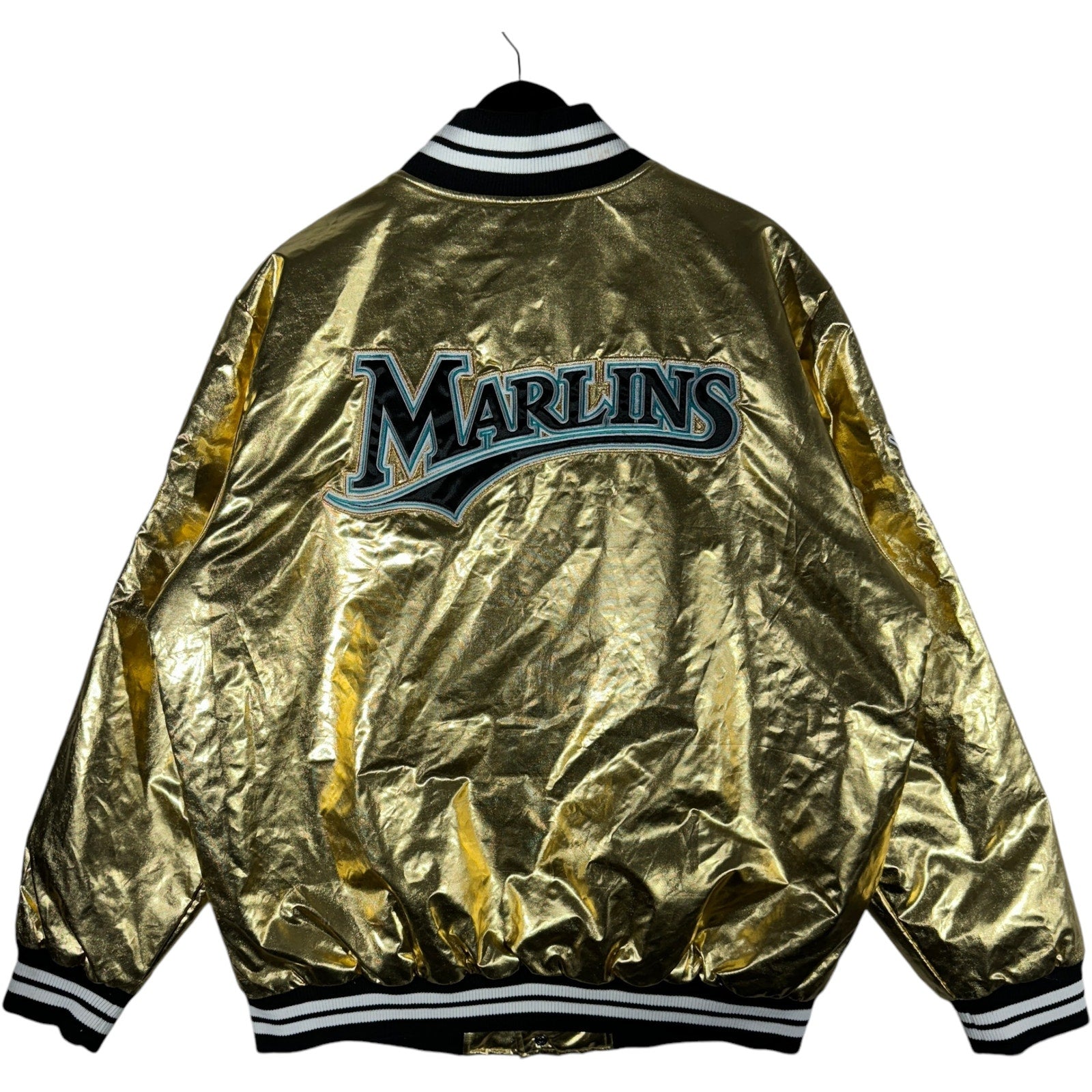 Vintage Starter Miami Marlins MLB Foil Bomber Jacket