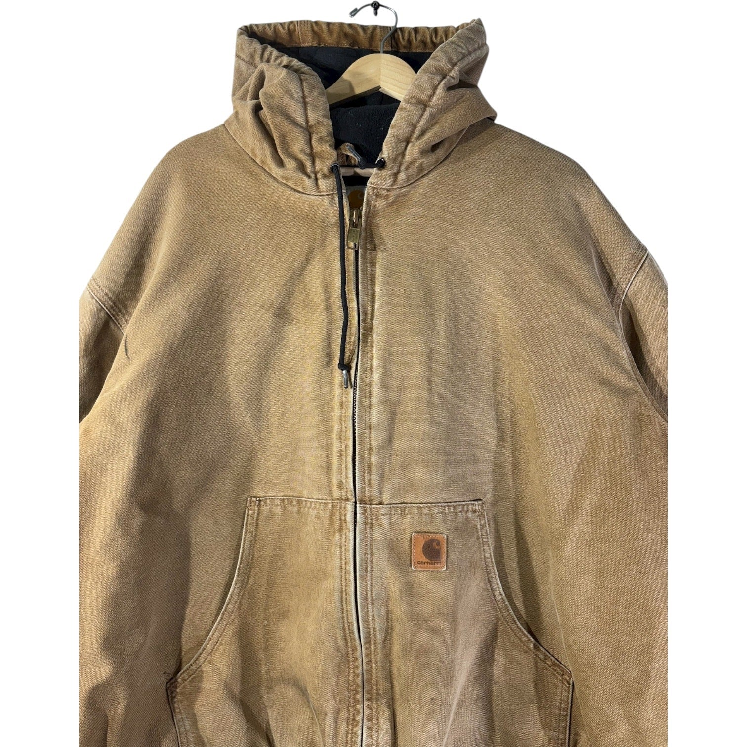 Vintage Carhartt Hooded Full Zip Canvas Workwear Jacket