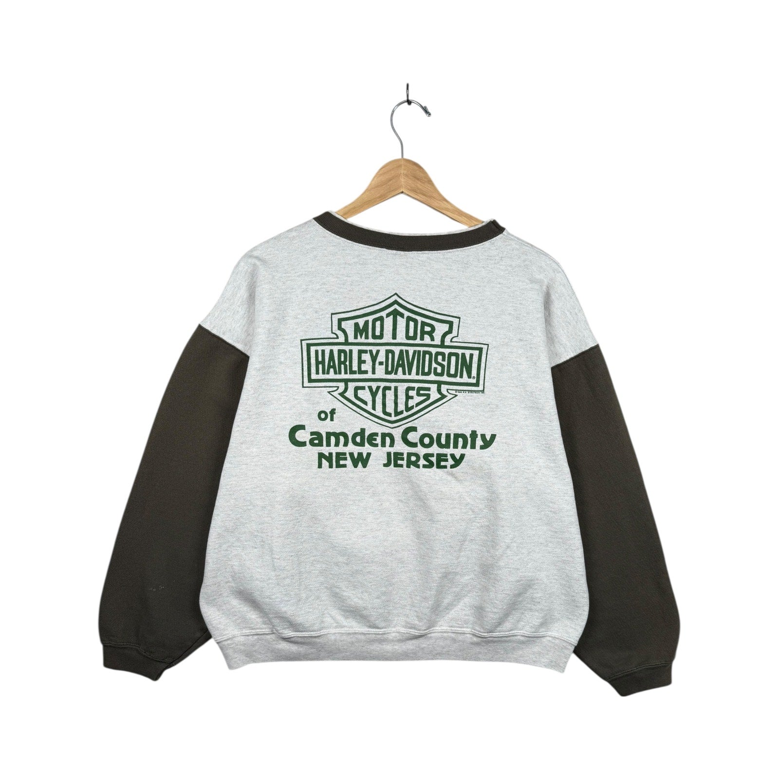 Vintage Harley Davidson Logo Two Tone Crewneck