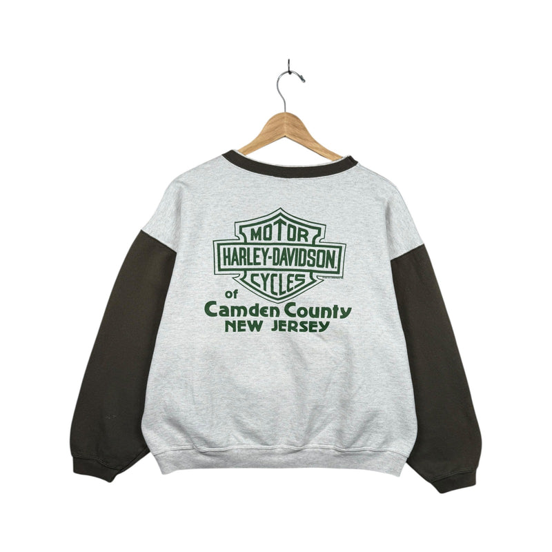 Vintage Harley Davidson Logo Two Tone Crewneck