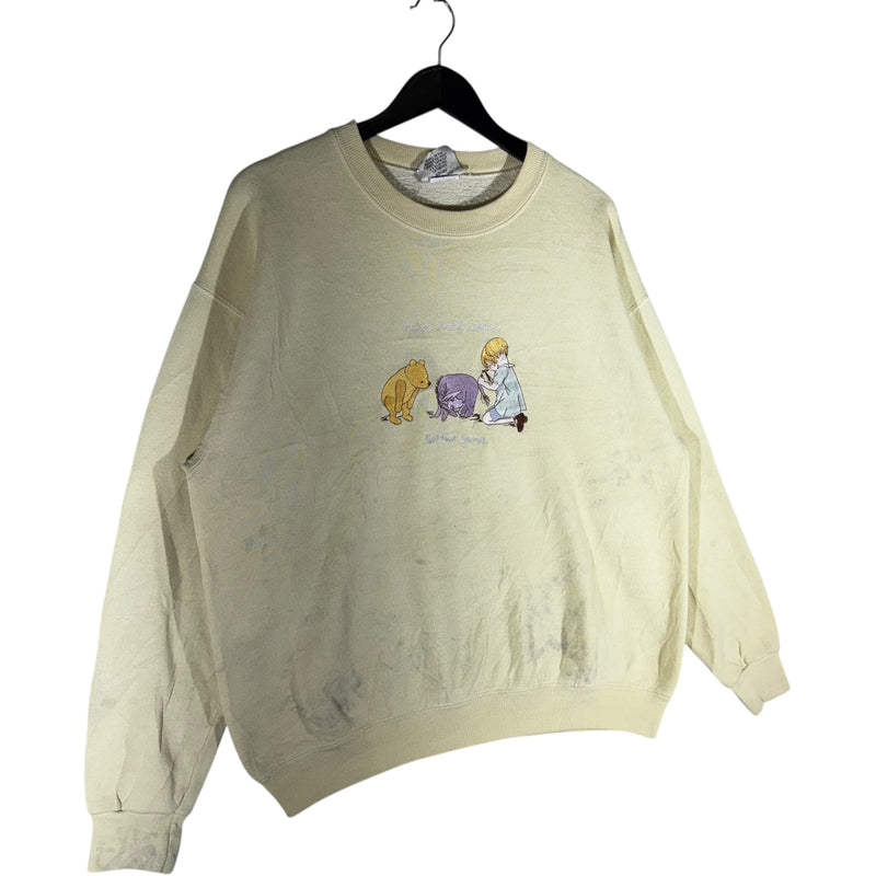 Vintage Disney Winnie The Pooh "Real Friend" Quote Crewneck