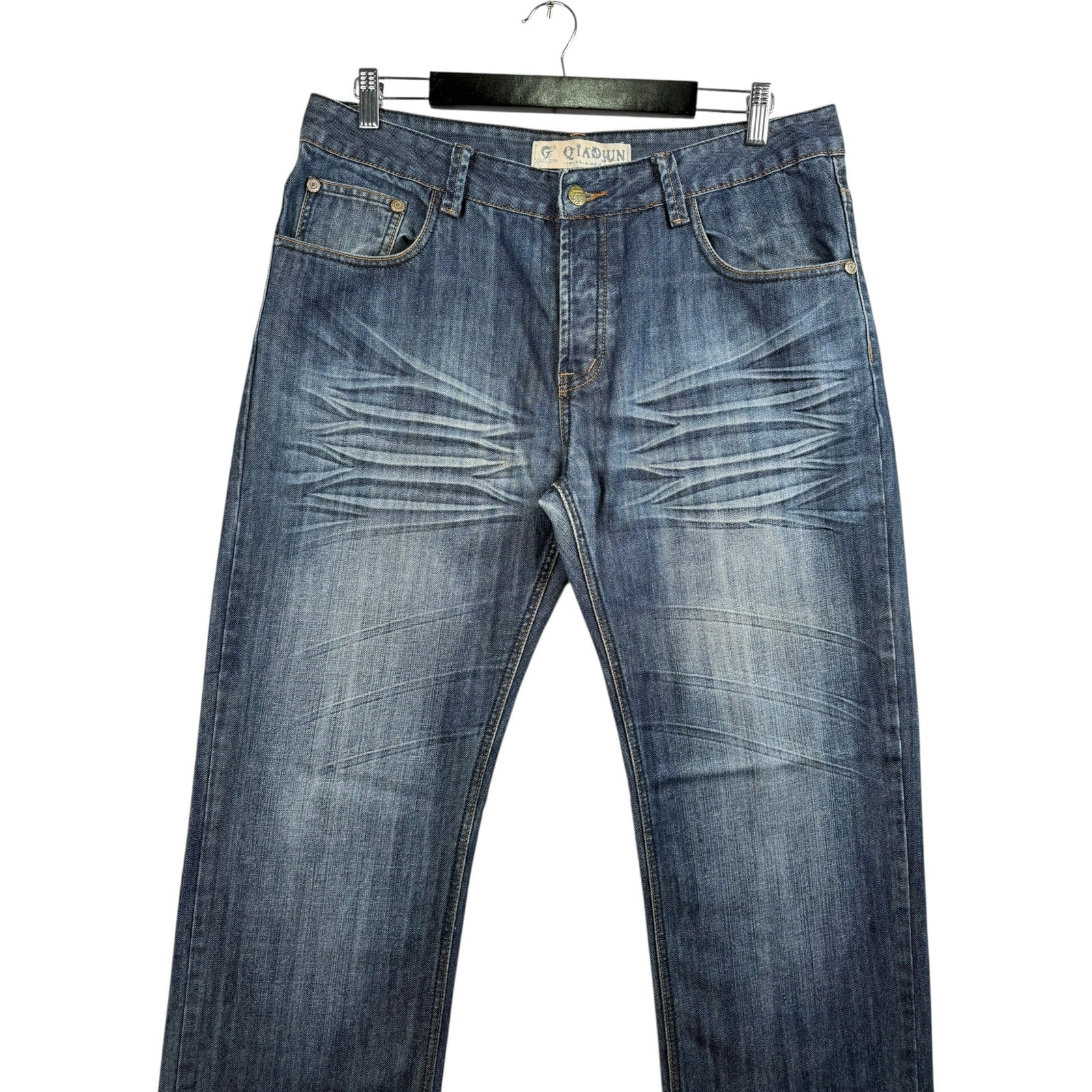 Vintage Qiaojun Faded Straight Leg Denim Jeans 36
