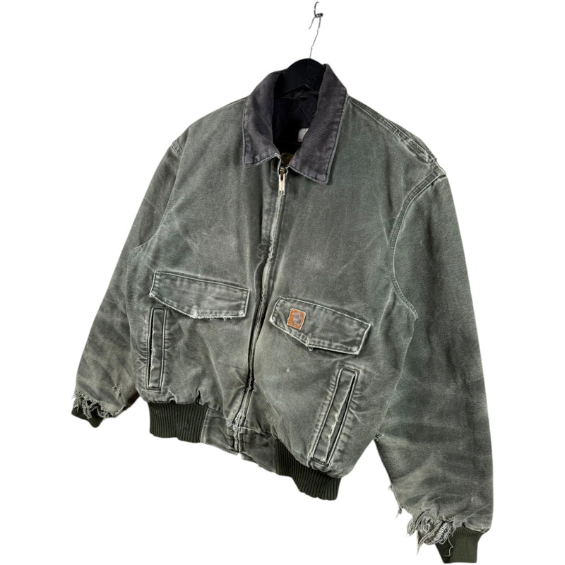 Vintage Carhartt Sandstone Quilted Fleece Lined Bomber Jacket