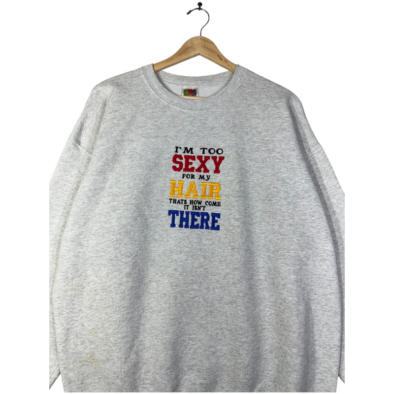 Vintage Fruit Of The Loom Embroidered Quote Crewneck