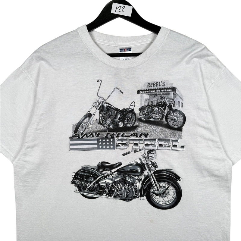 Vintage American Steel Motorcycle Graphic T-Shirt