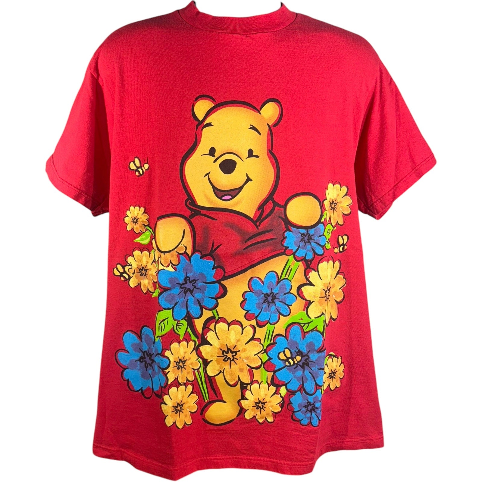 Vintage Big Face Winnie The Pooh Flower Tee