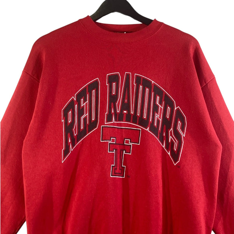 Vintage Logo 7 Texas Tech Red University Raiders Crewneck