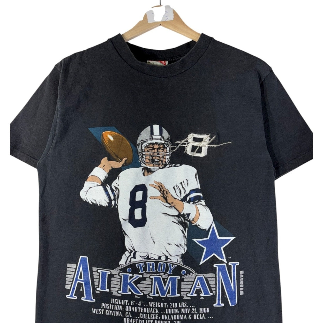 Vintage Troy Aikman NFL Graphic 90s T-Shirt