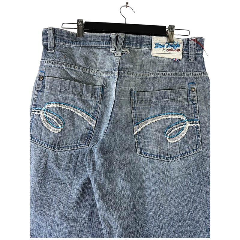 Vintage 5ive Jungle & Co. Embroidered Denim Shorts 36