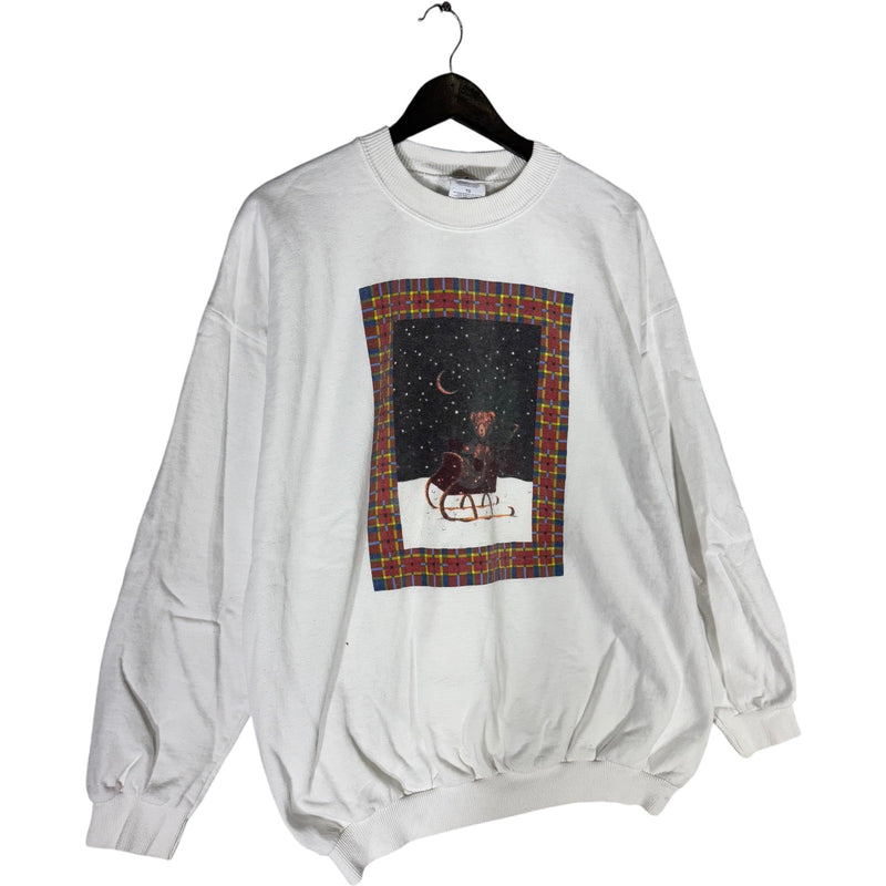 Vintage Sledding Bear Christmas Crewneck