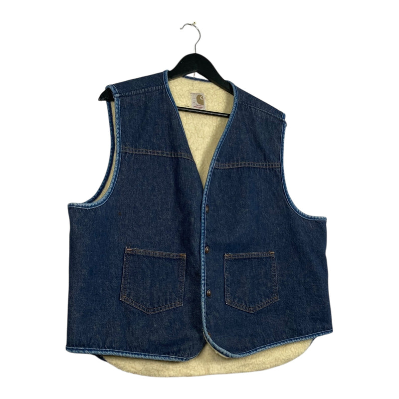 Vintage Carhartt Denim Sherpa Lined Vest