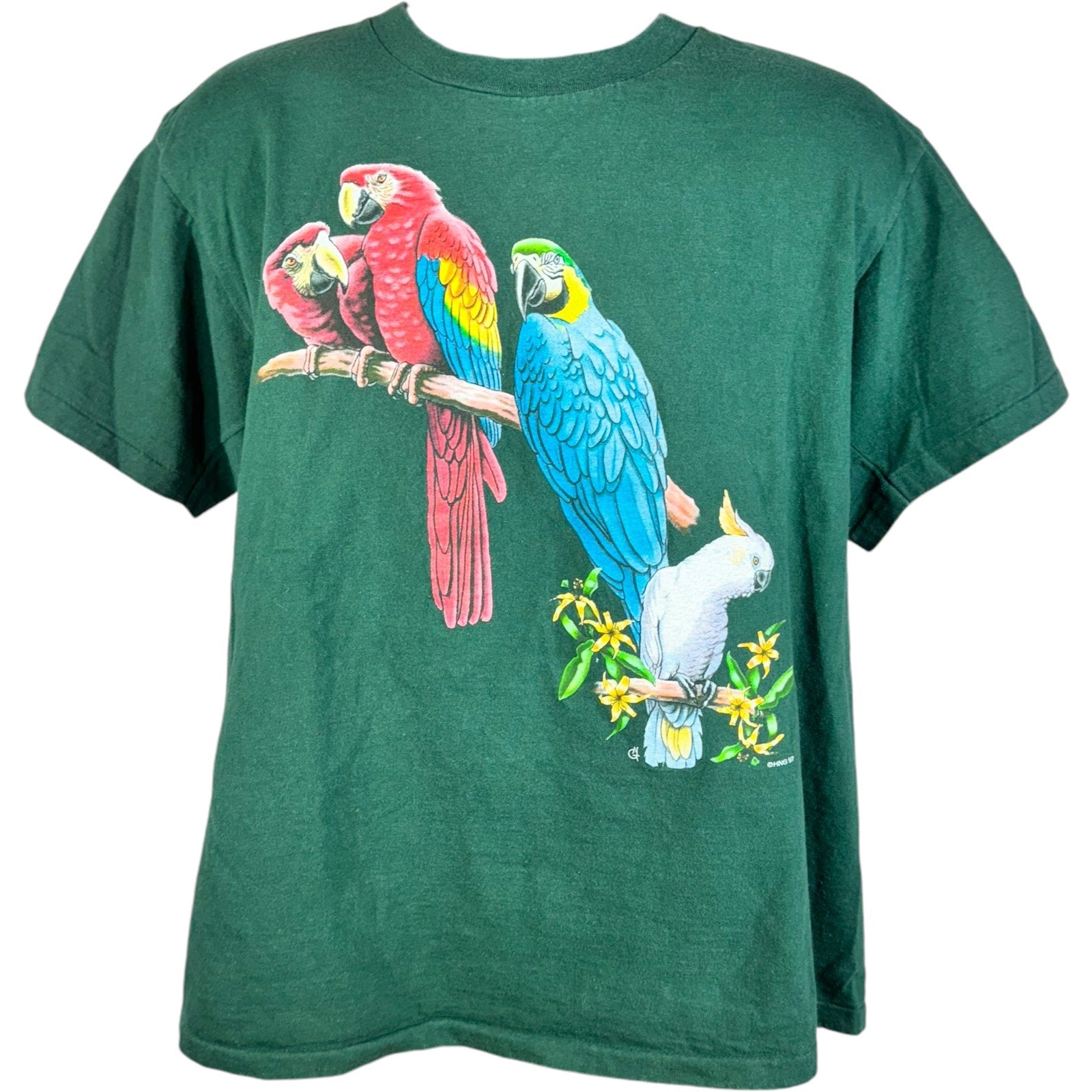 Vintage Parrots Animal Tee 90s