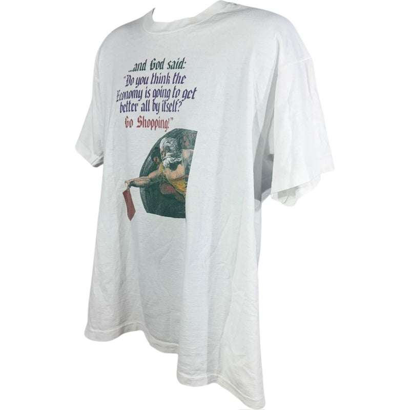 Vintage "Go Shopping" Comedic Art Tee 90s