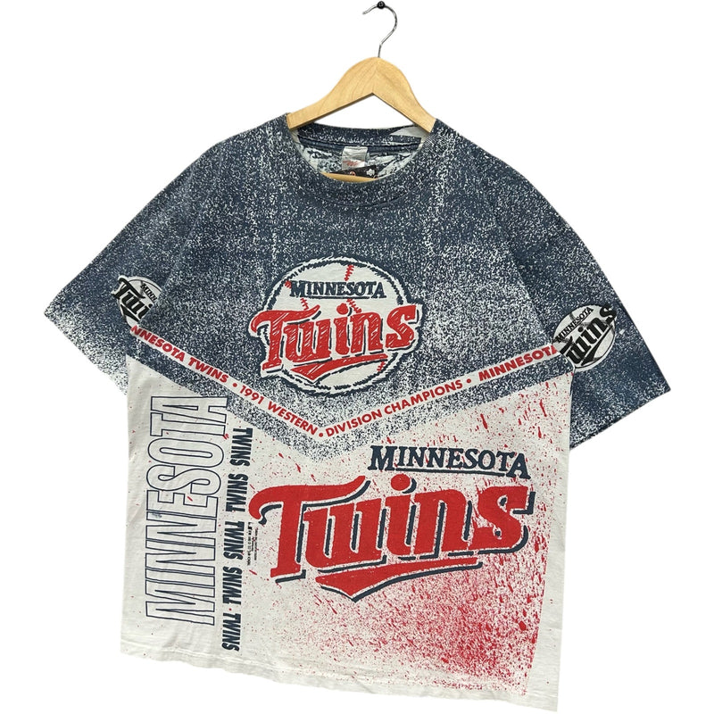 Vintage Minnesota Twins Spellout Double Sided AOP MLB Tee