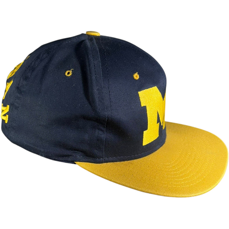 Vintage University of Michigan Spellout Logo Snapback Hat