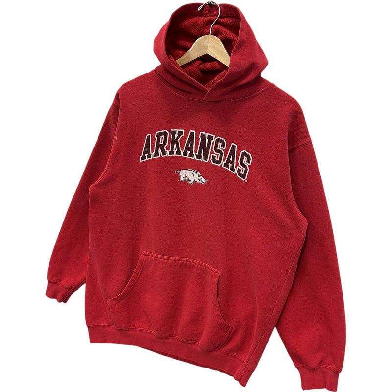 Vintage University Of Arkansas Razorback Spellout Hoodie Medium