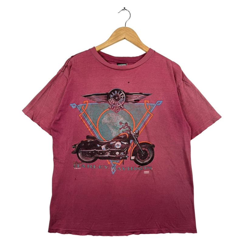 Vintage Harley Davidson Motorcycle Graphic T-Shirt