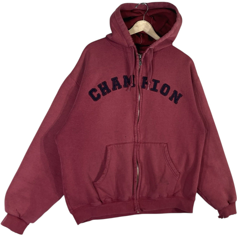 Vintage Champion Spellout Full Zip Hoodie