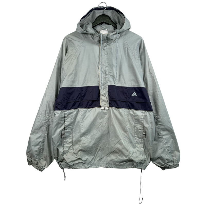 Vintage Adidas Windbreaker Half-zip front Hooded Jacket