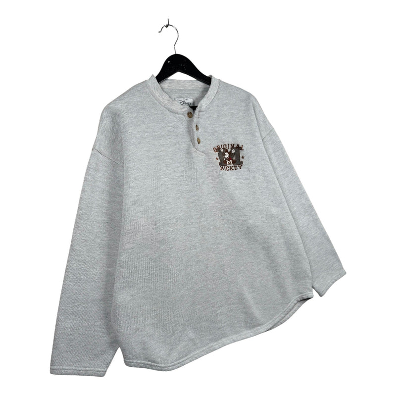Vintage Disney Original Mickey Mouse Henley Long Sleeve