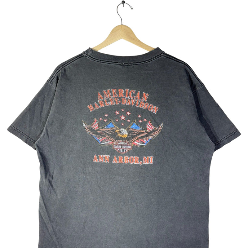 Vintage Harley Davidson Ann Arbor Michigan Eagle Tee