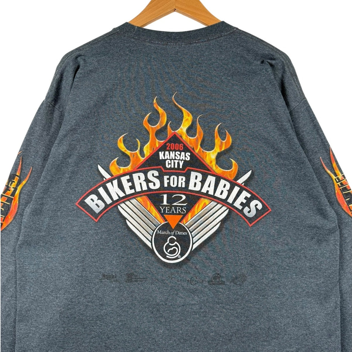 Vintage Bikers for Babies Flame Long Sleeve