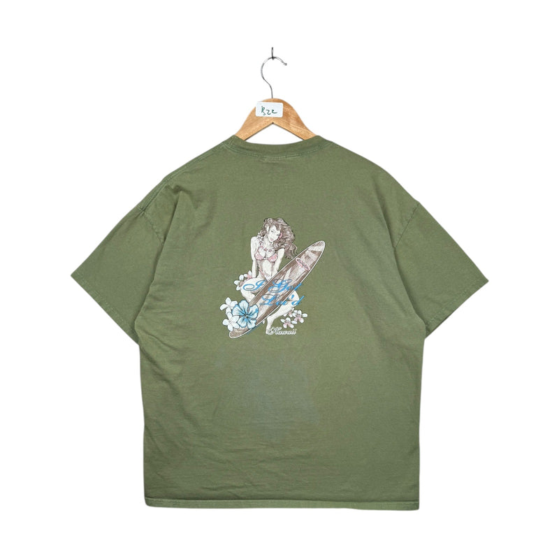 Vintage Hawaii Surf Pin-Up Girl T-Shirt