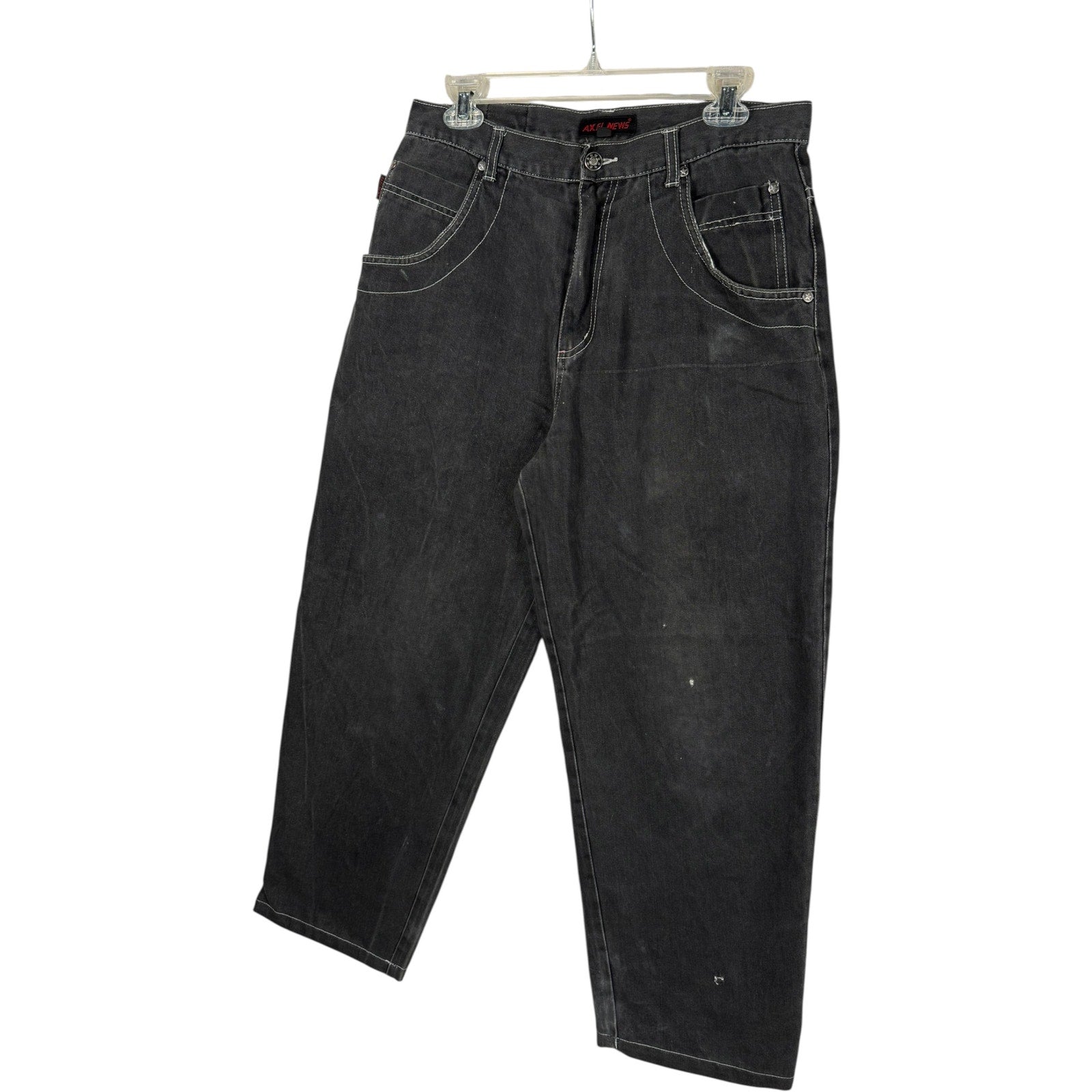 Vintage Axel News Baggy Bulldog Graphic Denim Jeans 32
