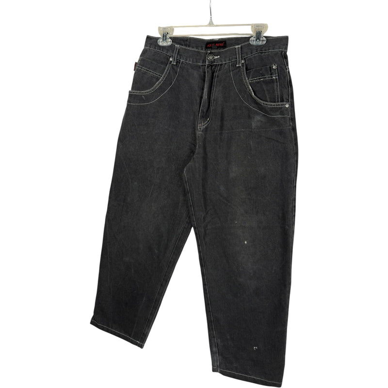 Vintage Axel News Baggy Bulldog Graphic Denim Jeans 32