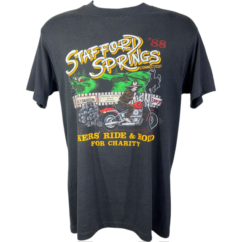 Vintage Stafford Springs Connecticut Bikers Ride Tee '88