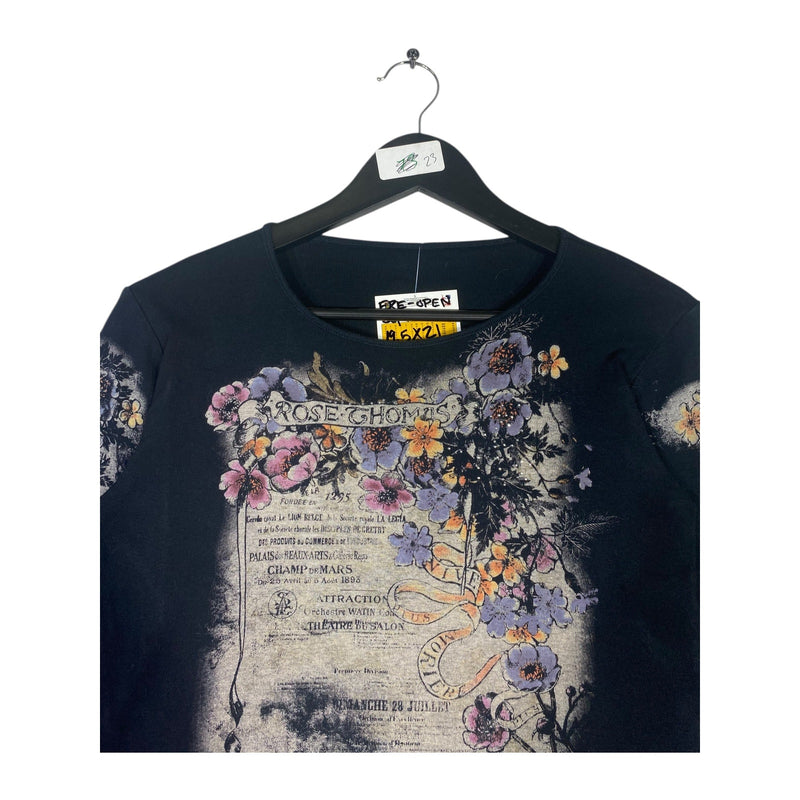 Vintage Women's Rose Thomas Floral 3/4 Sleeve