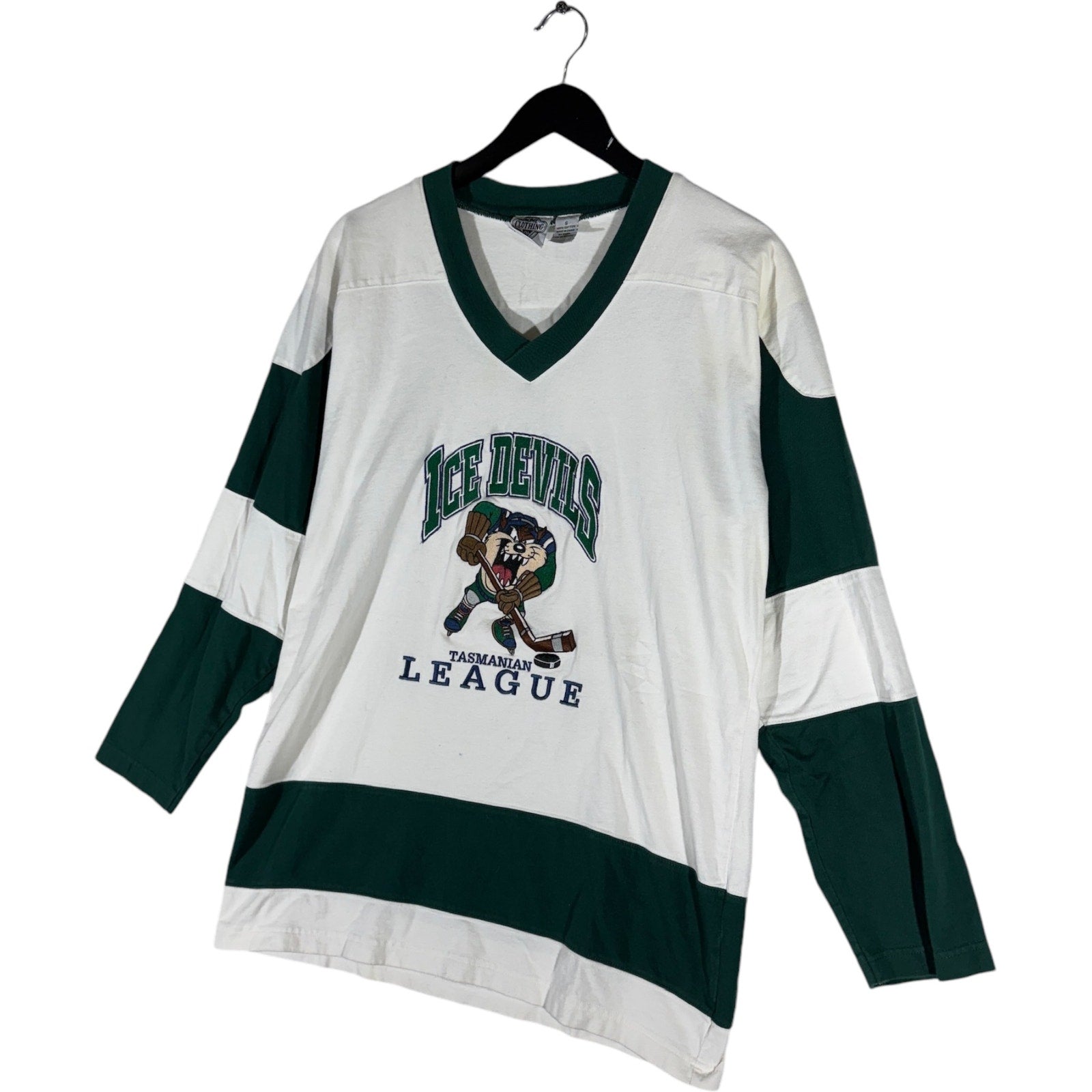 Vintage Looney Tunes Ice Devils Taz Hockey Jersey 90s