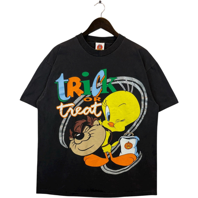 Vintage Looney Tunes Tweety Taz Trick Or Treat T-Shirt