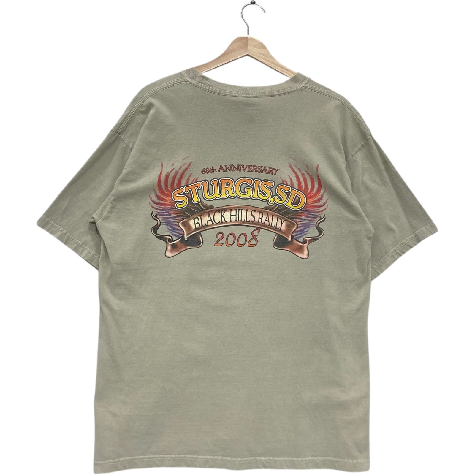 Sturgis Black Hills Rally Flaming Eagle Tee 2008