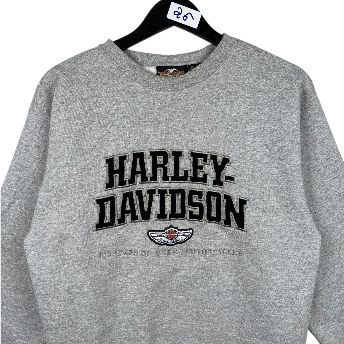 Vintage Harley Davidson Embroidered Spellout Logo Crewneck