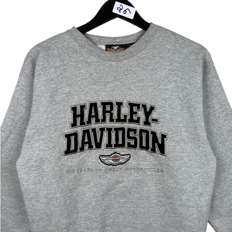Vintage Harley Davidson Embroidered Spellout Logo Crewneck