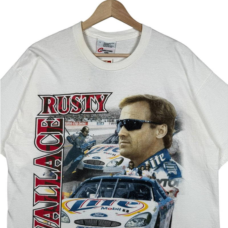 Vintage Rusty Wallace Schedule NASCAR 2000 T-Shirt