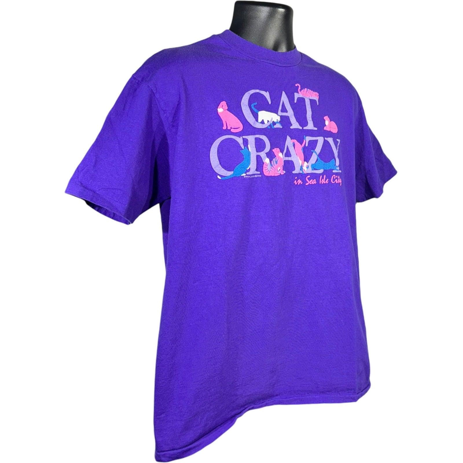 Vintage Cat Crazy Sea Isle City Souvenir Tee 80s