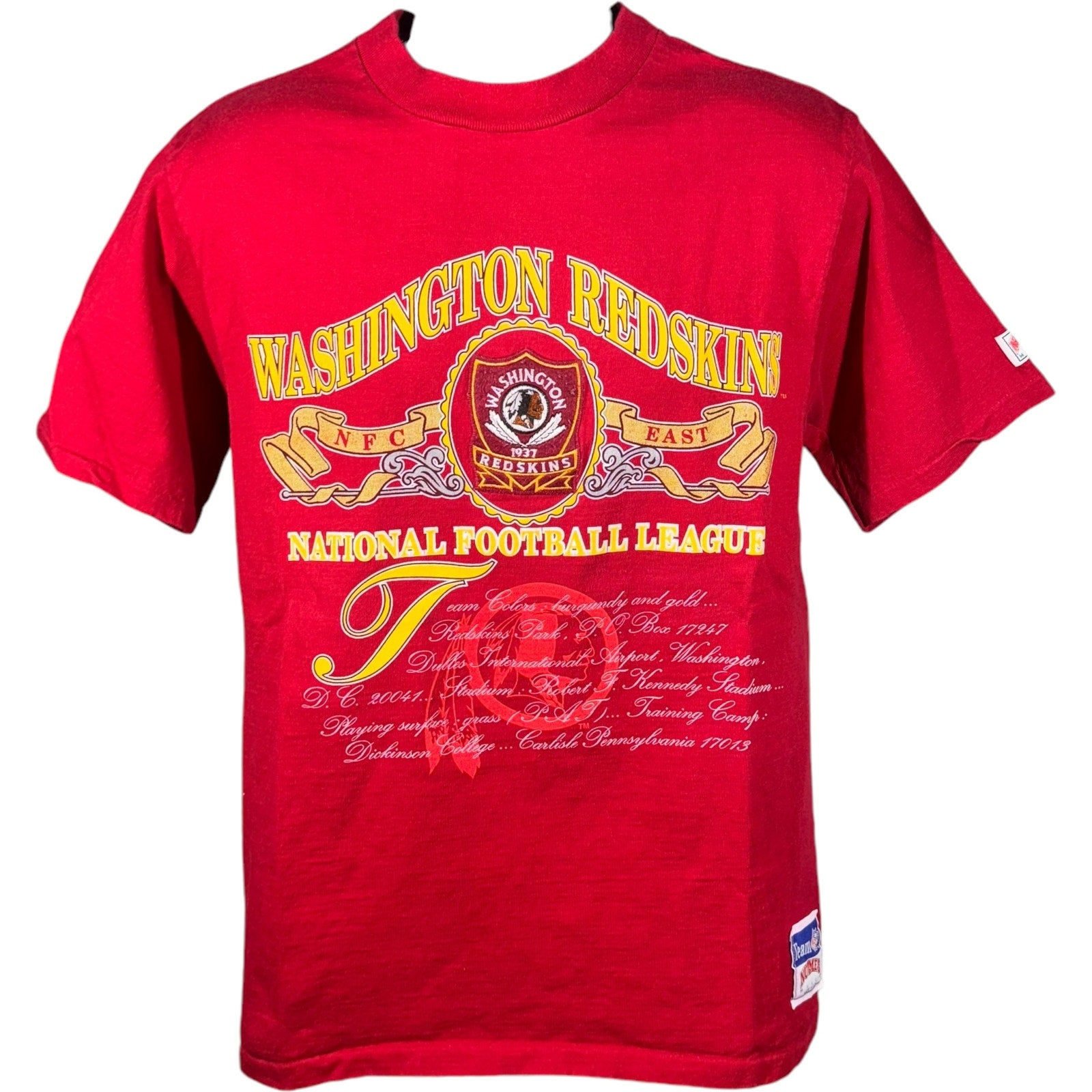 Vintage Nutmeg Washington Redskins Spellout Emblem NFL Tee