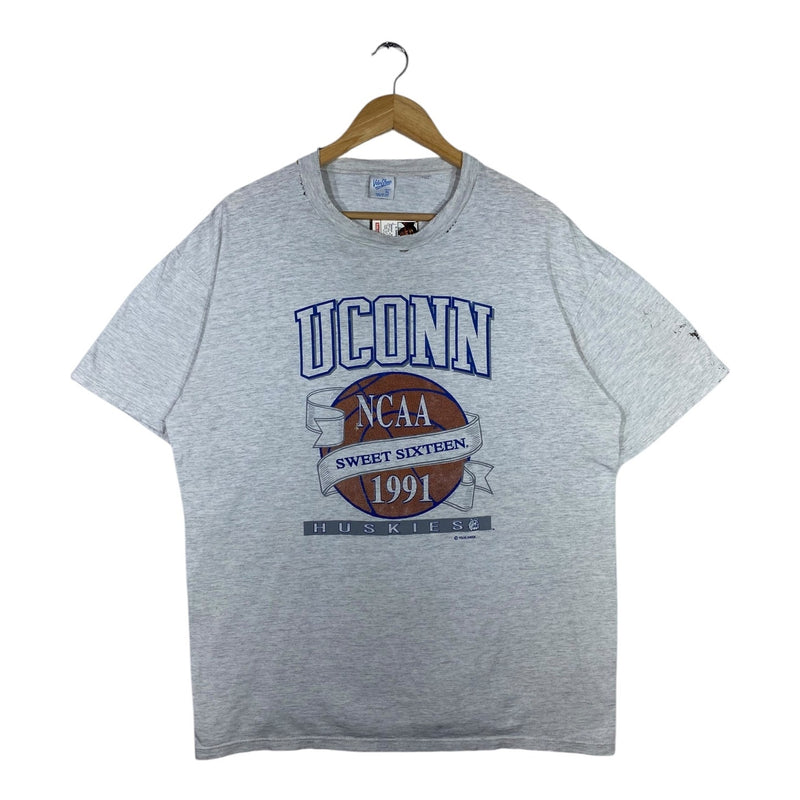 Vintage UCONN Huskies NCAA 1991 Basketball Graphic T-Shirt