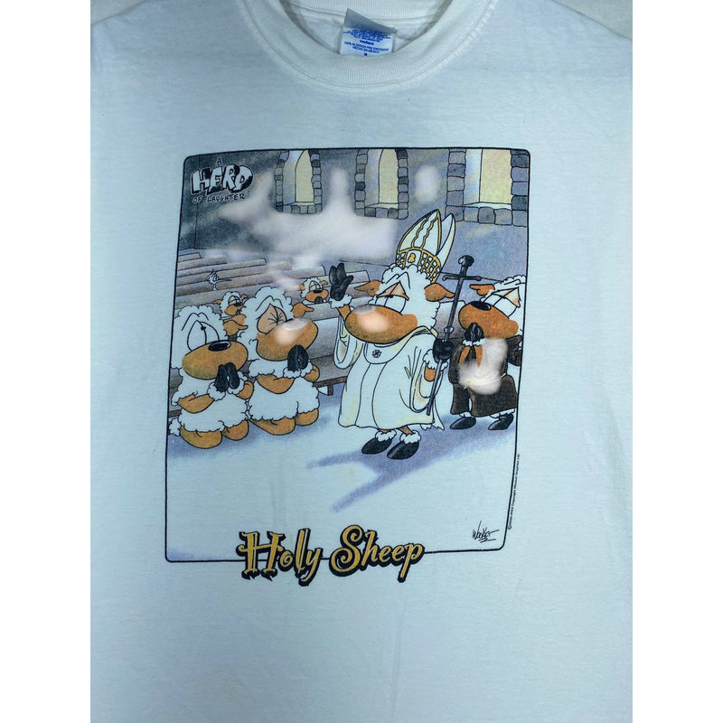 Vintage Holy Sheep Humor Graphic Tee T-Shirt