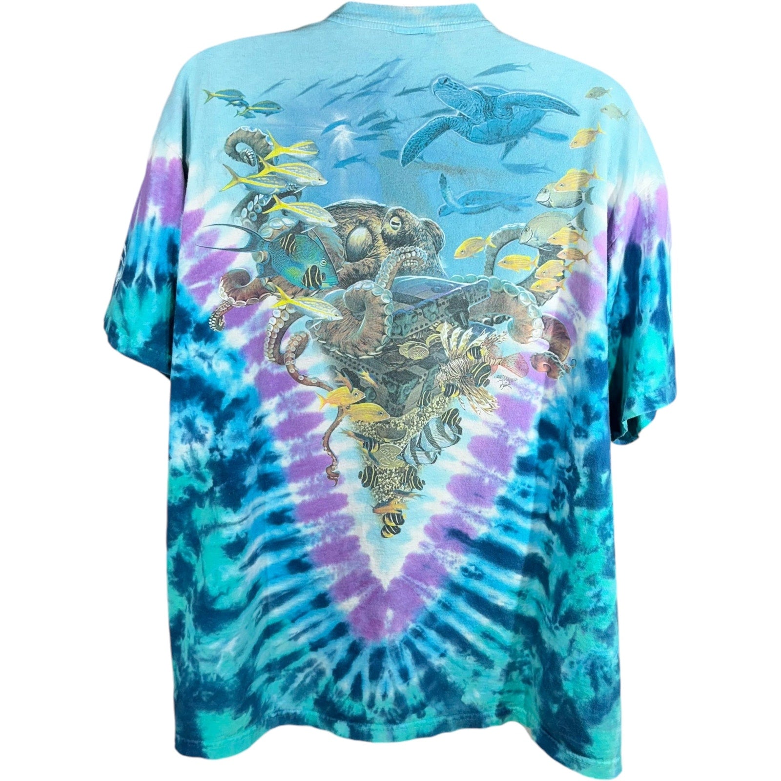 Vintage Ocean Life Tie Dye Nature Tee