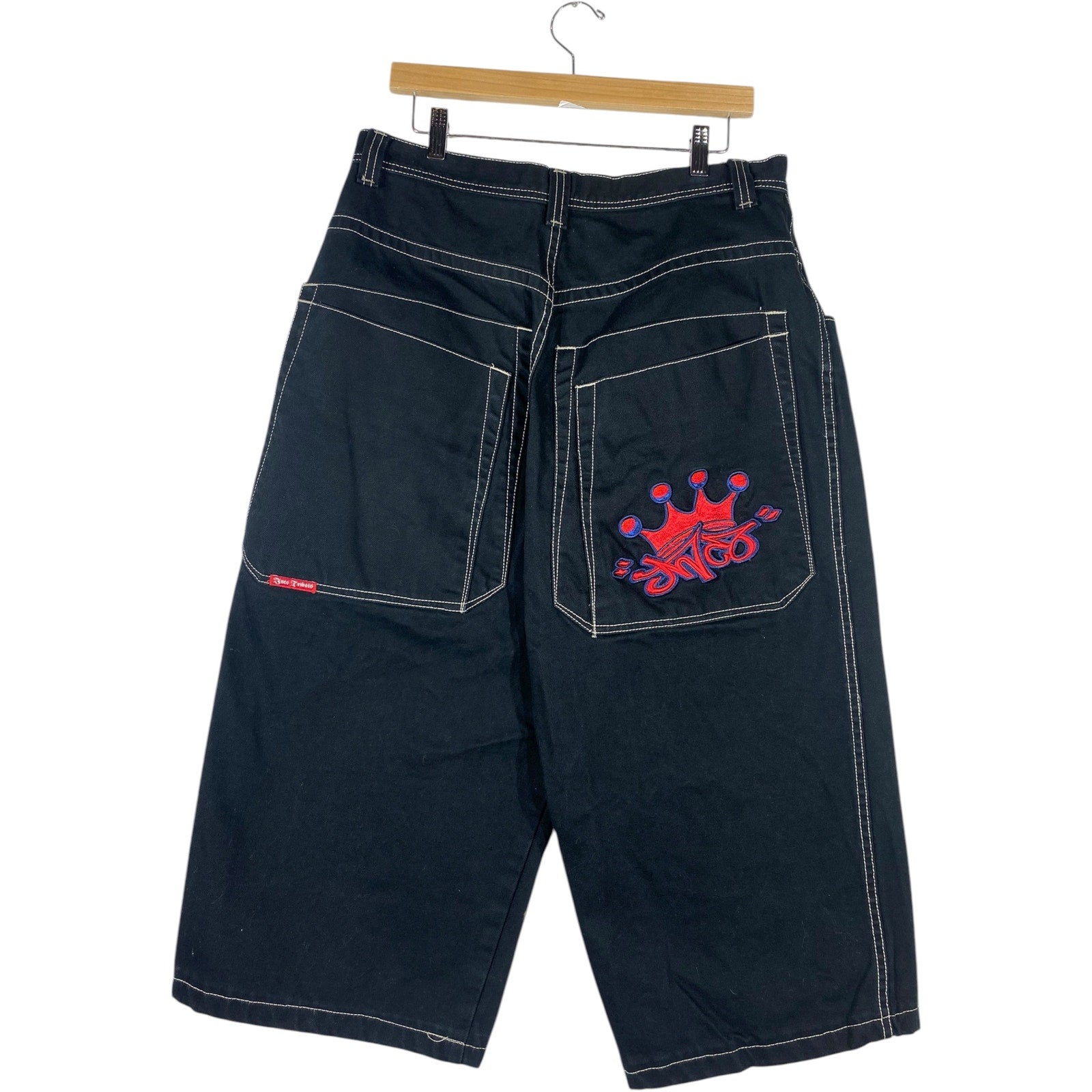 Vintage JNCO Embroidered Logo Denim Wide Shorts 34