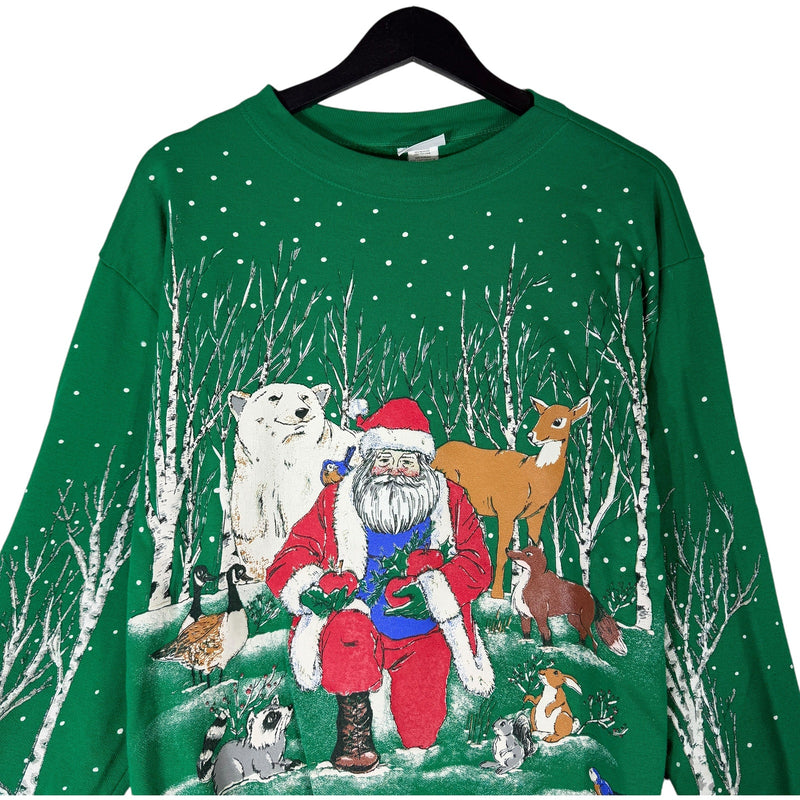 Vintage Santa Claus Winter Forest Crewneck