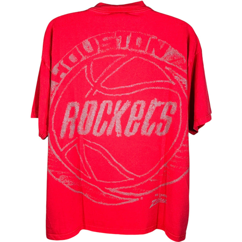 Vintage Houston Rockets Zubaz Logo Tee 90s