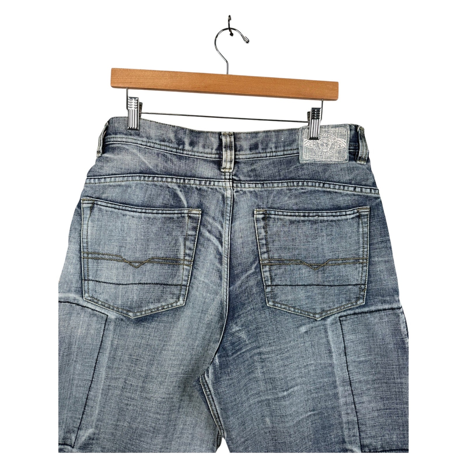 Vintage Acid Washed Bermuda Denim Shorts 34